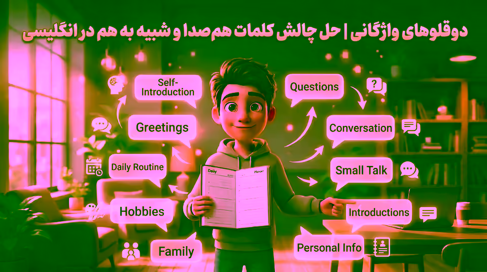 دوقلوهای واژگانی | حل چالش کلمات هم‌صدا و شبیه به هم در انگلیسی