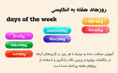 روزهای هفته به انگلیسی days of the week